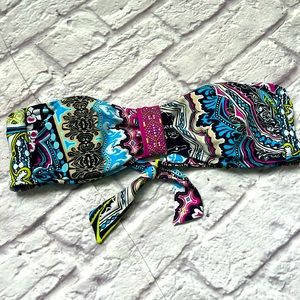 Multicolor strapless Bikini top